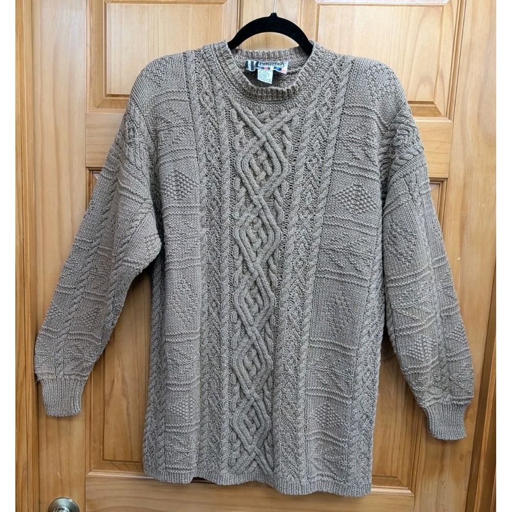 Vintage Authentic Forenza Women's Large Sweater Beige Long Sleeves Pullover Top